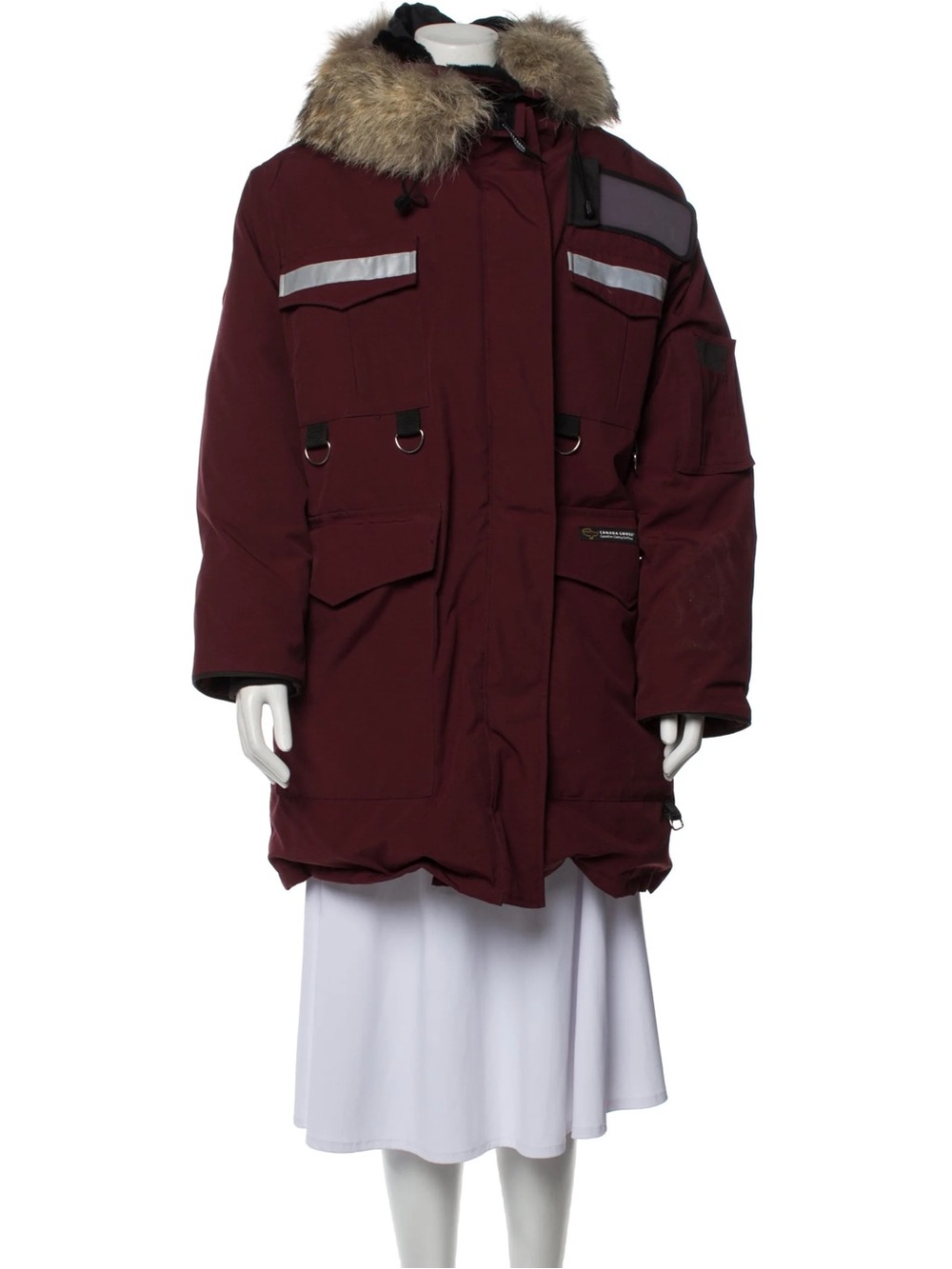 Canada Goose Burgundy Parka with Fur-Trim Hood